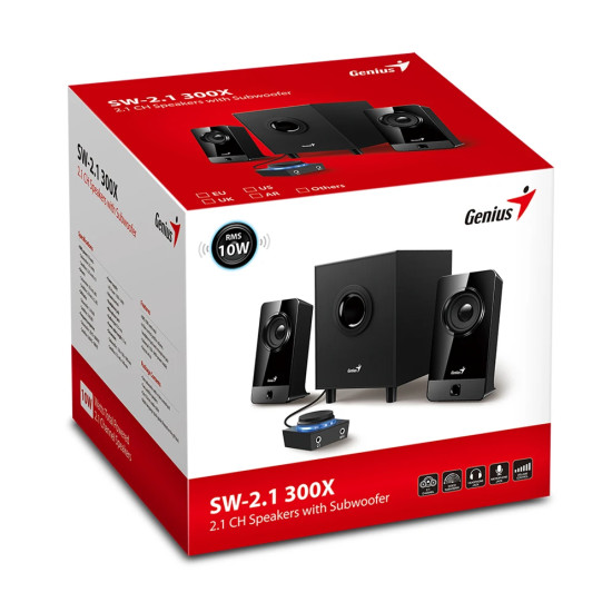 Тонколони Genius Speakers 2.1 - SW-2.1 300X - 10W RMS, Black