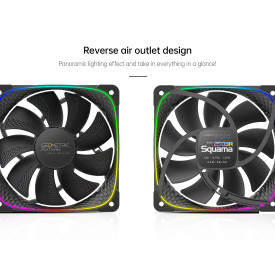 Вентилатор Geometric Future Squama 2503R, REVERSE Fan, 120mm, ARGB, White