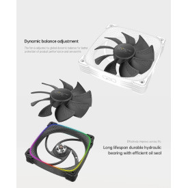Вентилатор Geometric Future Squama 2503R, REVERSE Fan, 120mm, ARGB, White