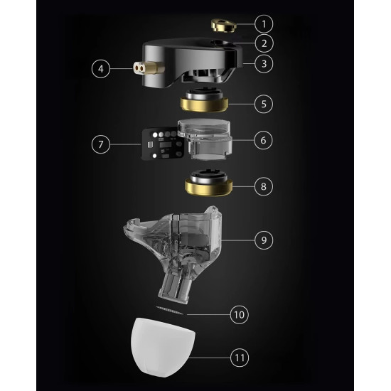 Слушалки KZ Hi-Fi In-Ear-Monitors - Castor Pro Silver Mic - Harman Edition
