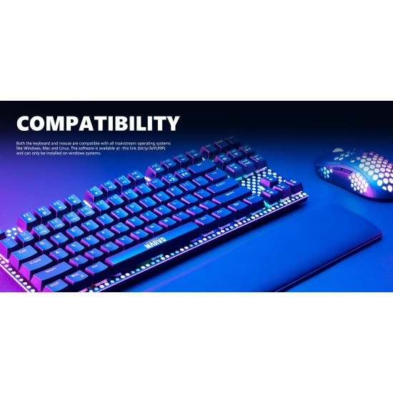 Комплект клавиатура и мишка Marvo Gaming COMBO CM373 Red Switches 2-in-1 - Mechanical Keyboard TKL, Mouse