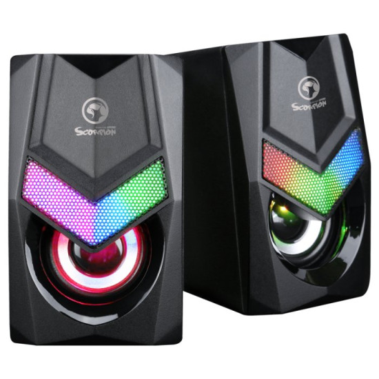 Тонколони Marvo Gaming Speakers 2.0 6W Rainbow backlight - MARVO-SG-118