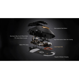 Безжична мишка MCHOSE K7 Ultra Black - Wireless Gaming Mouse - Dual 8K, Omron Mechanical, Magnetic Charging Dock