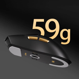 Безжична мишка MCHOSE K7 Ultra Black - Wireless Gaming Mouse - Dual 8K, Omron Mechanical, Magnetic Charging Dock
