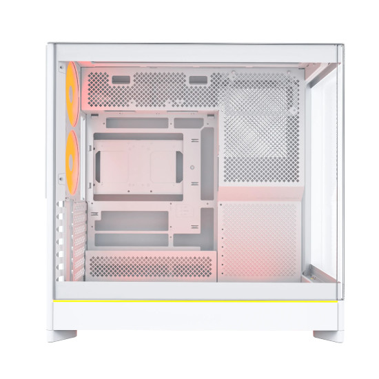 Кутия за компютър Montech Case ATX - HS02 PRO (W) - 5 x 120 mm ARGB Fans, USB-C, White