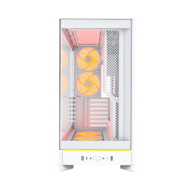 Кутия за компютър Montech Case ATX - HS02 PRO (W) - 5 x 120 mm ARGB Fans, USB-C, White