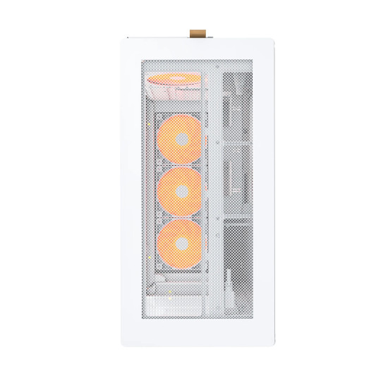 Кутия за компютър Montech Case ATX - HS02 PRO (W) - 5 x 120 mm ARGB Fans, USB-C, White