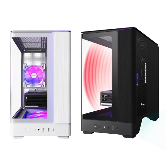 Кутия за компютър Montech Case mATX - KING 15 PRO (W) - 4 x 120 mm A-RGB, USB-C