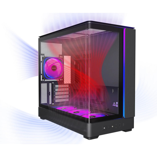 Кутия за компютър Montech Case mATX - KING 15 PRO (W) - 4 x 120 mm A-RGB, USB-C