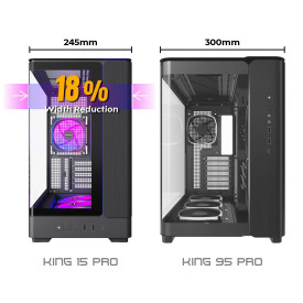 Кутия за компютър Montech Case mATX - KING 15 PRO (W) - 4 x 120 mm A-RGB, USB-C