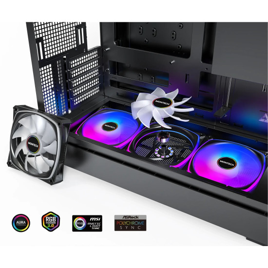 Кутия за компютър Montech Case mATX - KING 15 PRO (W) - 4 x 120 mm A-RGB, USB-C
