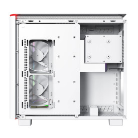 Кутия за компютър Montech KING 95 Pro, Dual Chamber Mid-tower Case, 6 ARGB Fans, 2 Front Panels, White