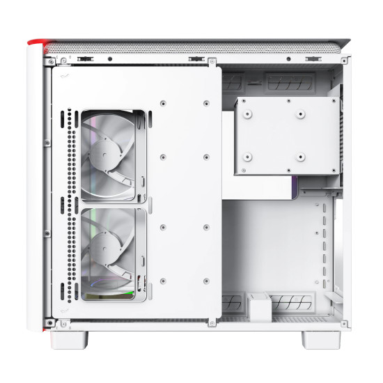 Кутия за компютър Montech KING 95 Pro, Dual Chamber Mid-tower Case, 6 ARGB Fans, 2 Front Panels, White