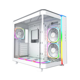 Кутия за компютър Montech KING 95 Pro, Dual Chamber Mid-tower Case, 6 ARGB Fans, 2 Front Panels, White