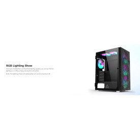 Кутия за компютър Montech X3 MESH, Mid-tower Case, TG, 6 fixed RGB Fans, Black