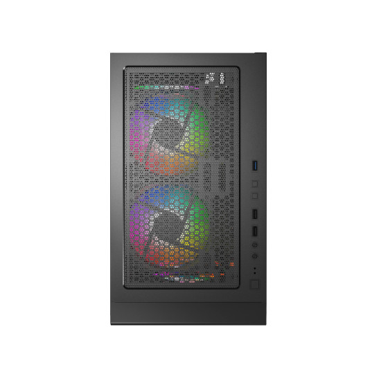 Кутия за компютър Montech X3 MESH, Mid-tower Case, TG, 6 fixed RGB Fans, Black