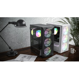 Кутия за компютър Montech X3 MESH, Mid-tower Case, TG, 6 fixed RGB Fans, Black