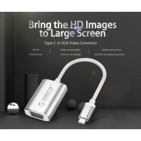 Адаптер Orico USB 3.1 Type C -> VGA F, silver - XC-102