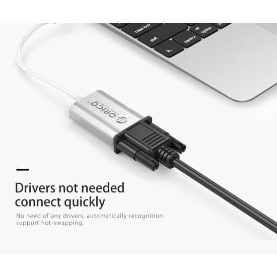 Адаптер Orico USB 3.1 Type C -> VGA F, silver - XC-102
