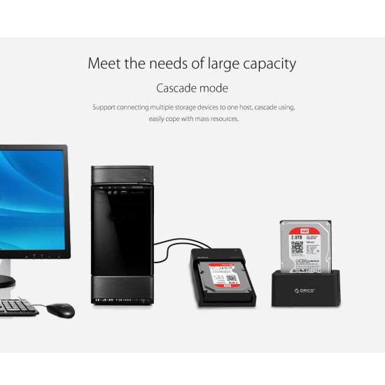 Докинг станция Orico Storage - HDD/SSD Dock - 2.5 and 3.5 inch USB3.0 - 6518US3-V2