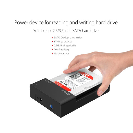 Докинг станция Orico Storage - HDD/SSD Dock - 2.5 and 3.5 inch USB3.0 - 6518US3-V2