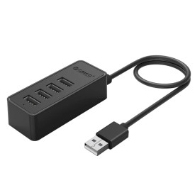 USB хъб Orico USB2.0 HUB 4 port - USB/Micro USB input, Black - W5P-U2-030-BK-EP