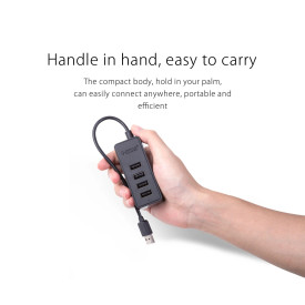 USB хъб Orico USB2.0 HUB 4 port - USB/Micro USB input, Black - W5P-U2-030-BK-EP