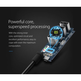 USB хъб Orico USB2.0 HUB 4 port - USB/Micro USB input, Black - W5P-U2-030-BK-EP
