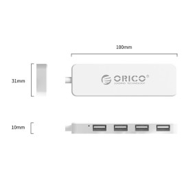 USB хъб Orico USB2.0 HUB 4 port White - FL01-WH