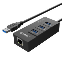 USB хъб Orico USB3.0 HUB 4 port + LAN - HR01-U3