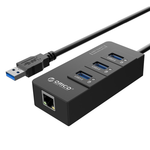 USB хъб Orico USB3.0 HUB 4 port + LAN - HR01-U3