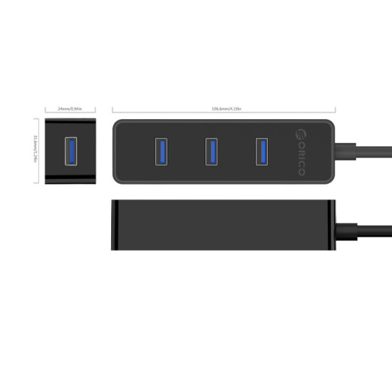 USB хъб Orico USB3.0 HUB 4 port - W5PH4-U3