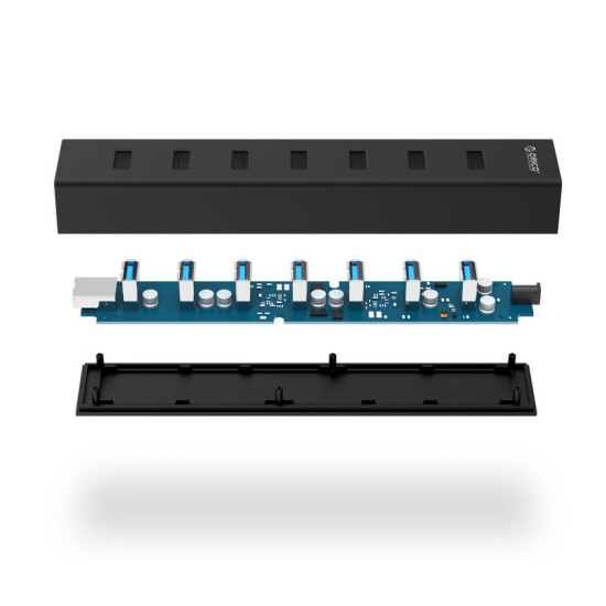 USB хъб Orico USB3.0 HUB 7 port Black - H7013-U3-BK