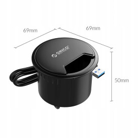 Мултифункционален хъб за бюро Orico Desktop grommet USB 3.0 HUB, 4 port - DESK-4U-BK-BP