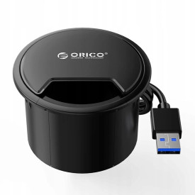 Мултифункционален хъб за бюро Orico Desktop grommet USB 3.0 HUB, 4 port - DESK-4U-BK-BP