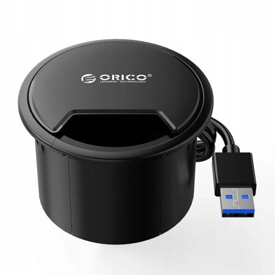 Мултифункционален хъб за бюро Orico Desktop grommet USB 3.0 HUB, 4 port - DESK-4U-BK-BP