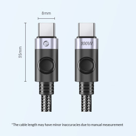 USB кабел Orico USB C-to-C PD 100W Charging 1.0m Black - C2CZ-BK-10