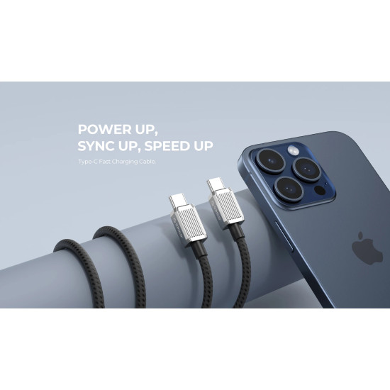USB кабел Orico USB C-to-C PD 60W Charging 1.5m Black - GQZ60-15-BK