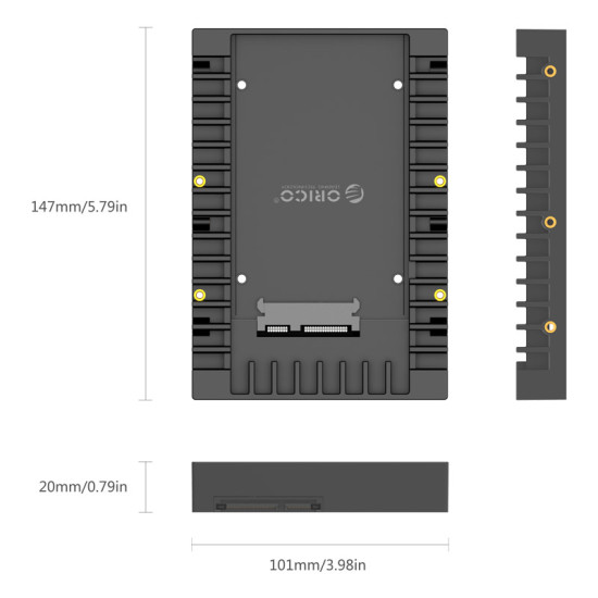 Кади за твърд диск Orico HDD Caddy 2.5-to-3.5 inch - 1125SS-V1-BK-BP
