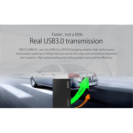 Външна кутия за диск Orico Storage - Case - 2.5 inch USB3.0 RED - 2588US3-V1-RD