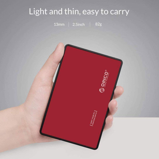 Външна кутия за диск Orico Storage - Case - 2.5 inch USB3.0 RED - 2588US3-V1-RD