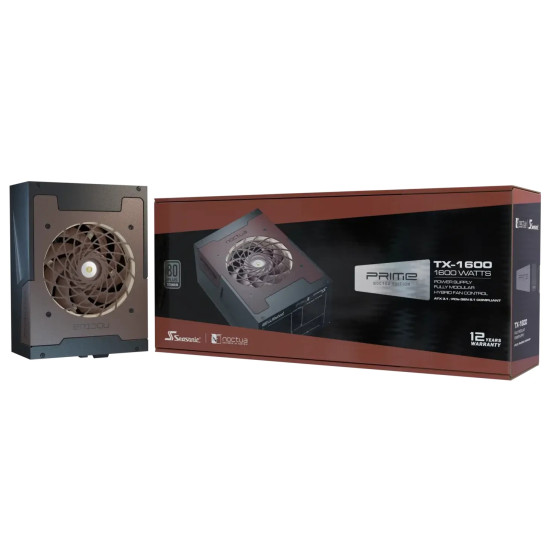 Захранване Seasonic PSU ATX 3.1 1600W Titanium PCIe Gen 5 - PRIME NOCTUA EDITION TX-1600 - SSR-1600TR2-NE