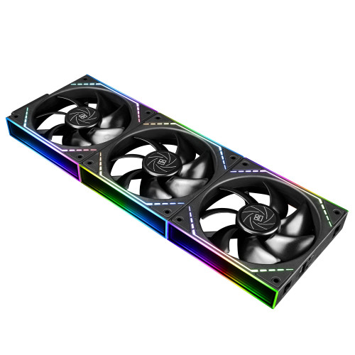Комплект вентилатори Thermalright TL-M12Q, 120 mm, 2000 RPM - Infinity Mirror, Daisy-Chain, A-RGB, Black