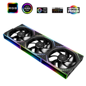 Комплект вентилатори Thermalright TL-M12Q, 120 mm, 2000 RPM - Infinity Mirror, Daisy-Chain, A-RGB, Black