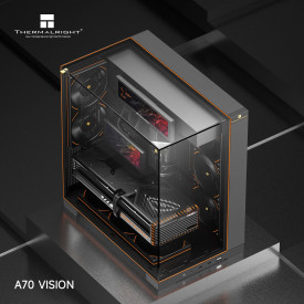 Кутия за компютър Thermalright Case ATX - TR-A70 Vision Black - 9.16 inch LCD Display, USB-C