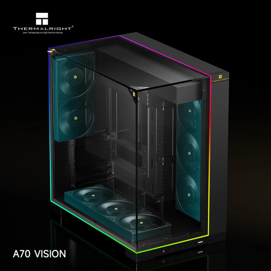 Кутия за компютър Thermalright Case ATX - TR-A70 Vision Black - 9.16 inch LCD Display, USB-C