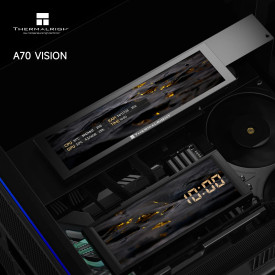 Кутия за компютър Thermalright Case ATX - TR-A70 Vision Black - 9.16 inch LCD Display, USB-C