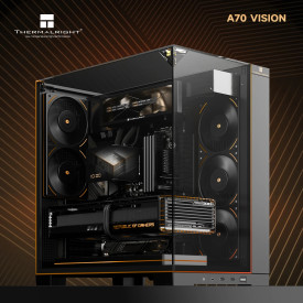 Кутия за компютър Thermalright Case ATX - TR-A70 Vision Black - 9.16 inch LCD Display, USB-C