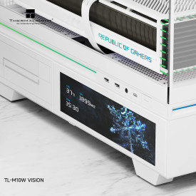 Кутия за компютър Thermalright TL-M10 Vision, Micro ATX, LCD display, USB-C, 360mm, White