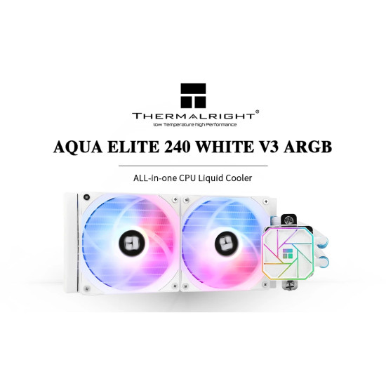 Водно охлаждане Thermalright Aqua Elite 240 White A-RGB V3 - LGA1851/LGA1700/AM5